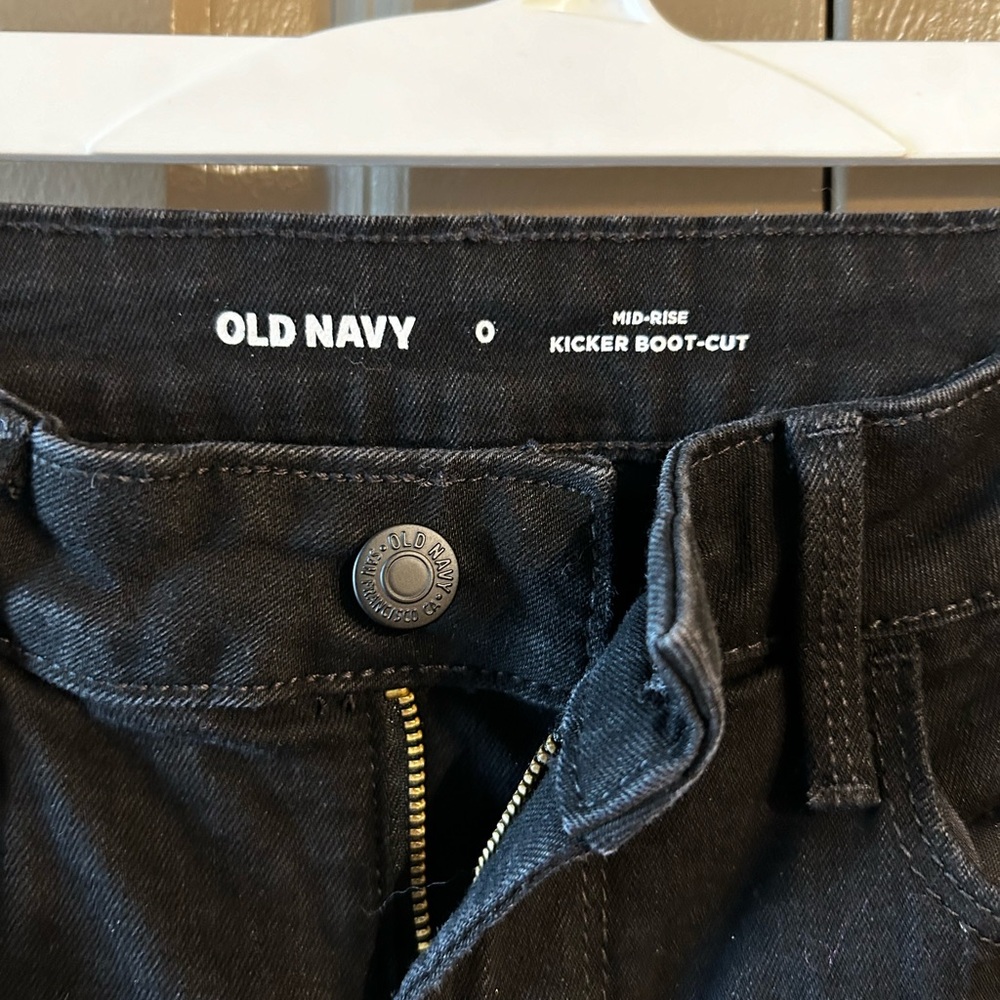Old Navy Black mid-rise kicker boot style jeans